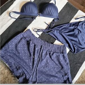 Venus cover up blue shorts size M